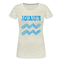 Thumbnail for Women's Power Words Aquarius Premium T-Shirt - heather oatmeal