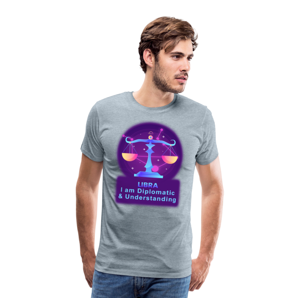 Men's Neon Libra Premium T-Shirt - heather ice blue