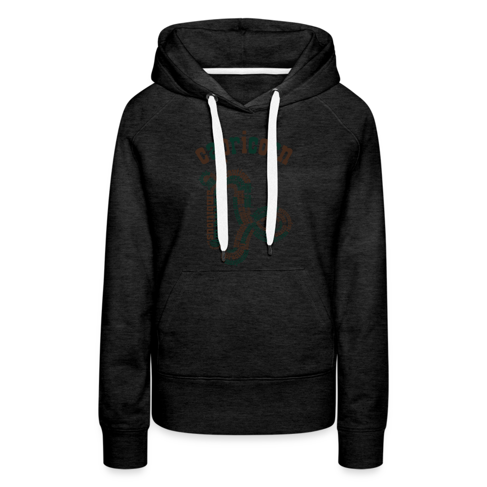 Women's Power Words Capricorn Premium Hoodie - charcoal grey