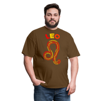 Thumbnail for Men's Power Words Leo Classic T-Shirt - brown