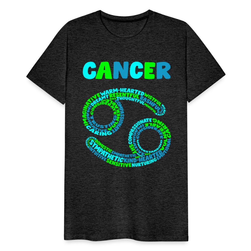 Men's Power Words Cancer Premium T-Shirt - charcoal grey