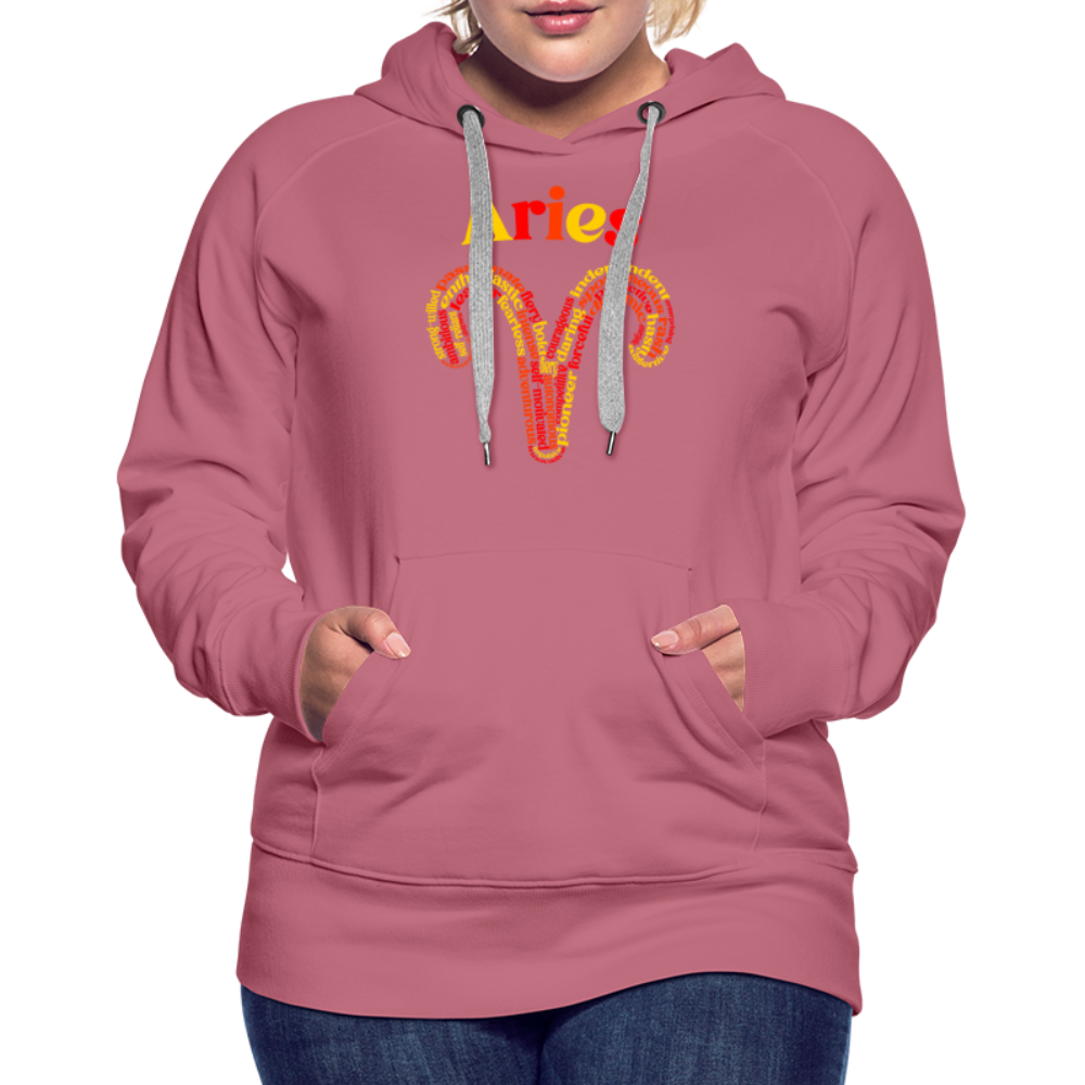 Women's Power Words Aries Premium Hoodie - mauve