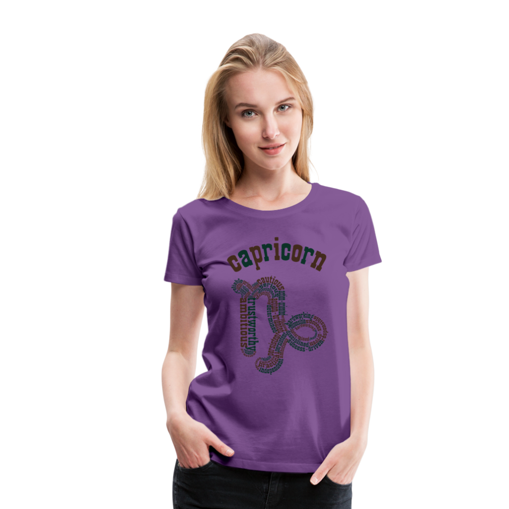 Women's Power Words Capricorn Premium T-Shirt - purple