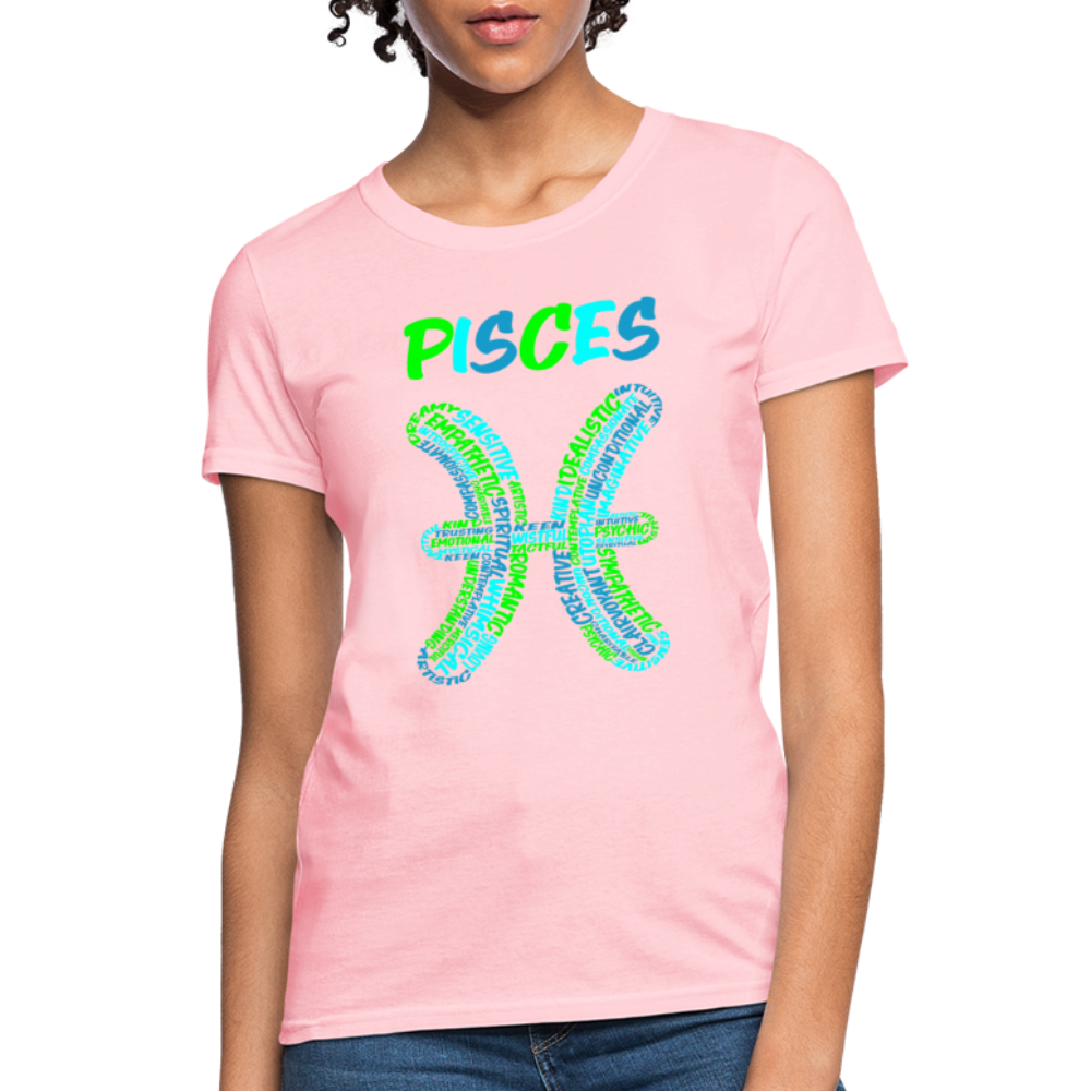 Women's Power Words Pisces T-Shirt - pink