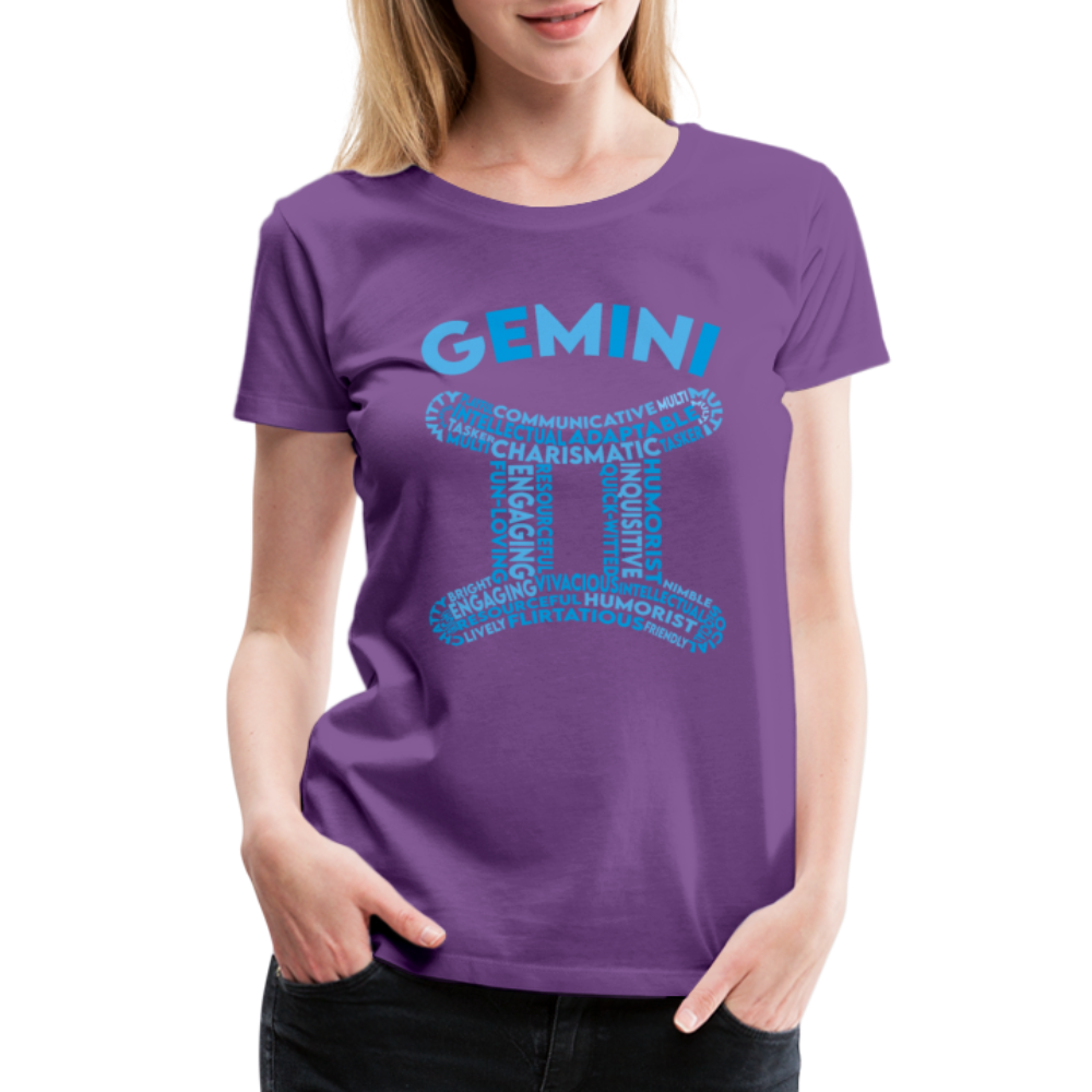 Women's Power Words Gemini Premium T-Shirt - purple