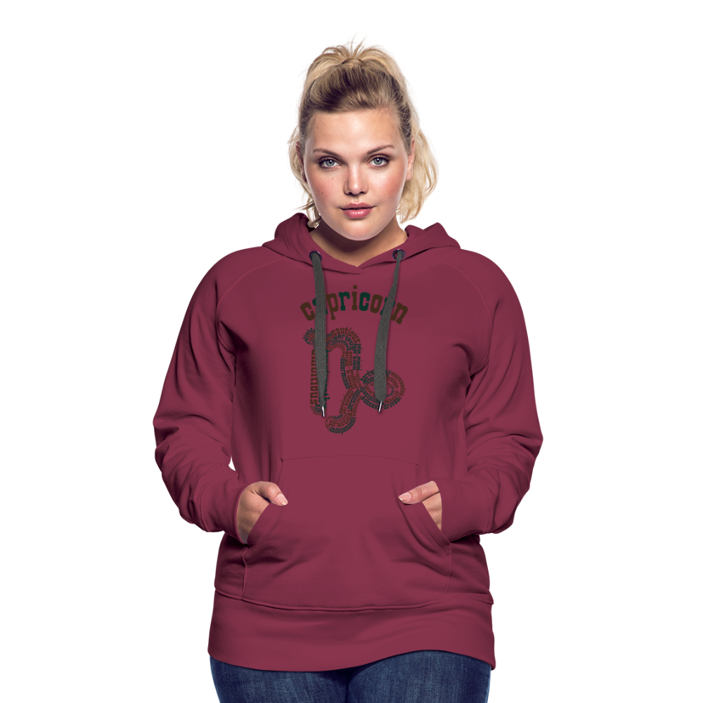 Women's Power Words Capricorn Premium Hoodie - burgundy