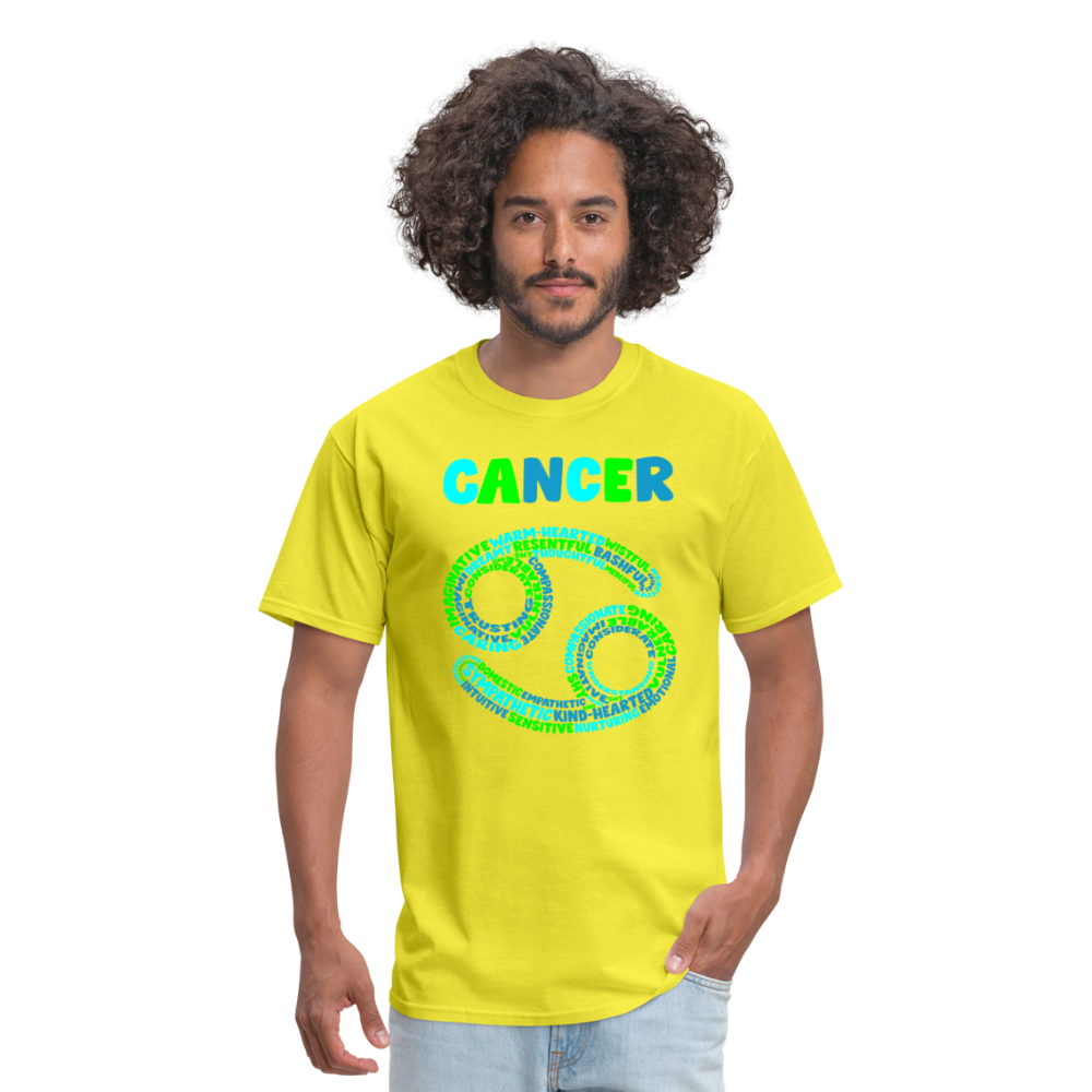 Men's Power Words Cancer Classic T-Shirt - yellow