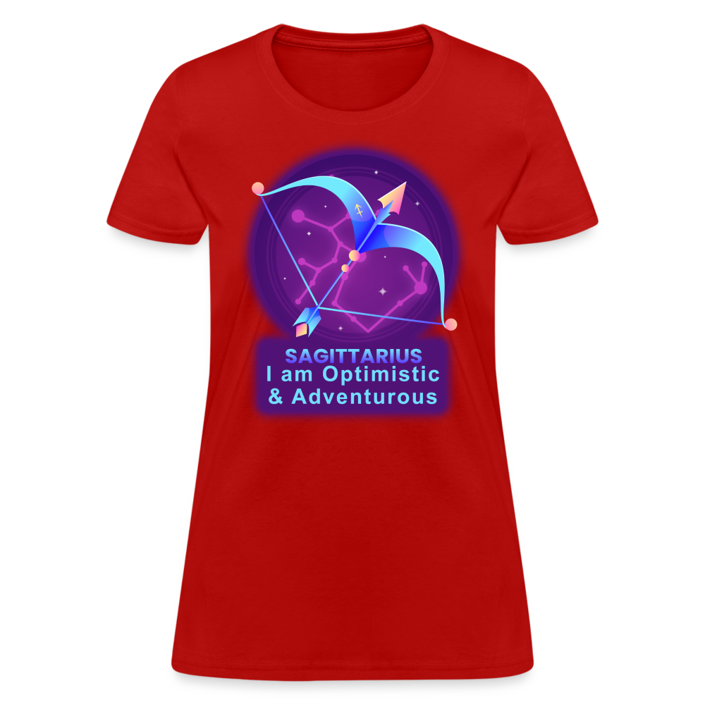 Women's Neon Sagittarius T-Shirt - red