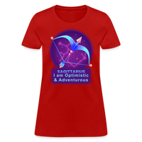 Thumbnail for Women's Neon Sagittarius T-Shirt - red