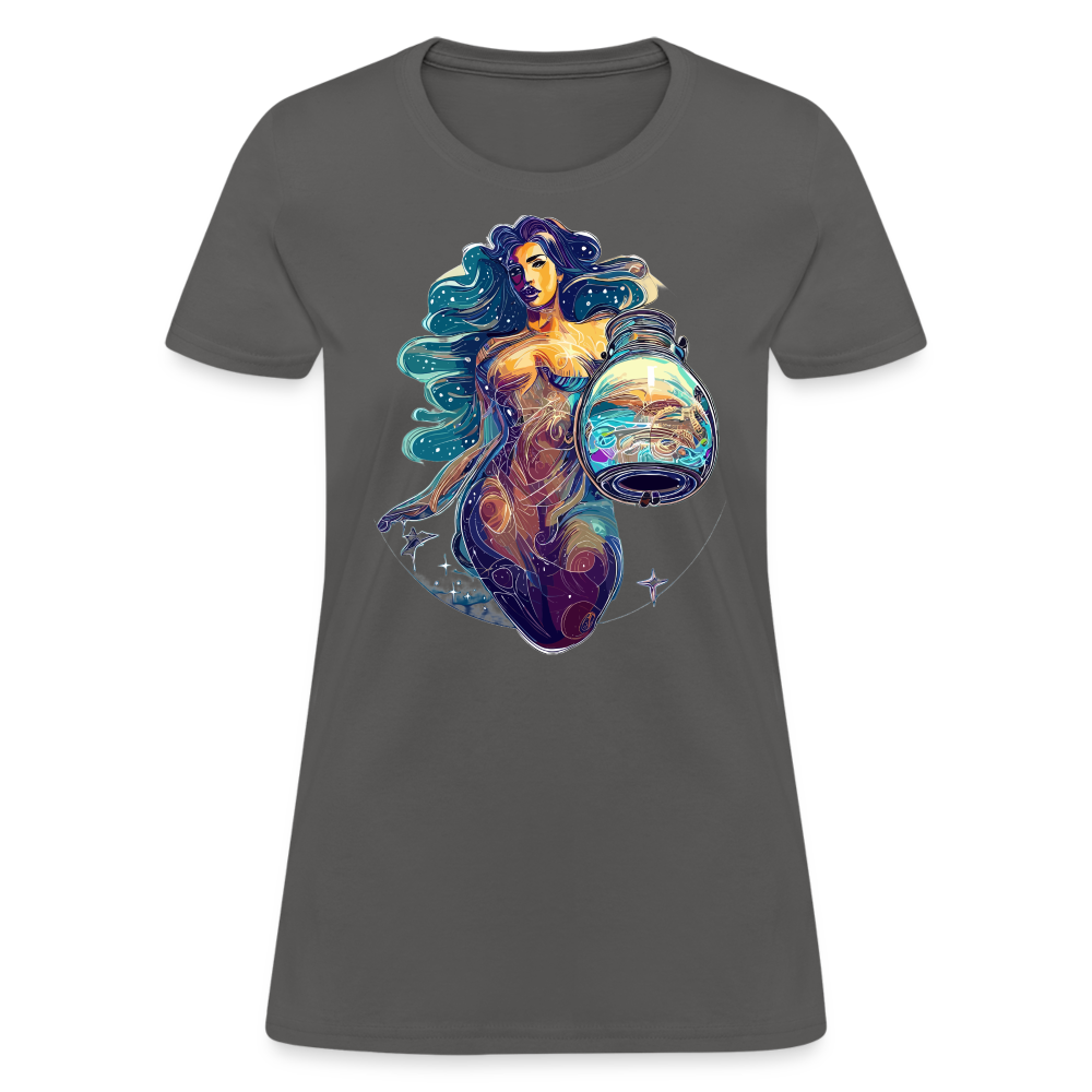 Women's Mythical Aquarius T-Shirt - charcoal