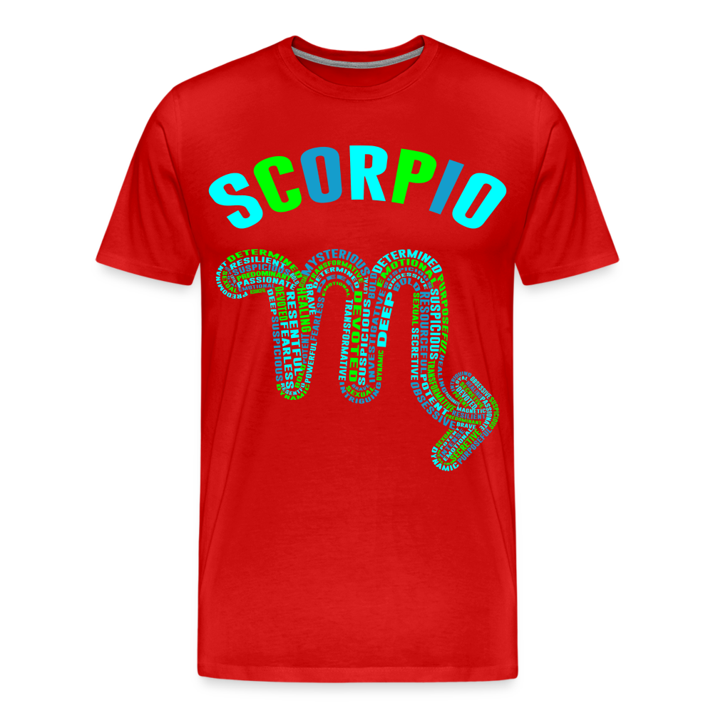 Men's Power Words Scorpio Premium T-Shirt - red