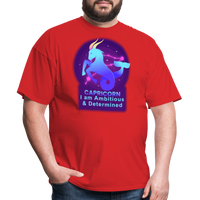 Thumbnail for Men's Neon Capricorn Classic T-Shirt - red