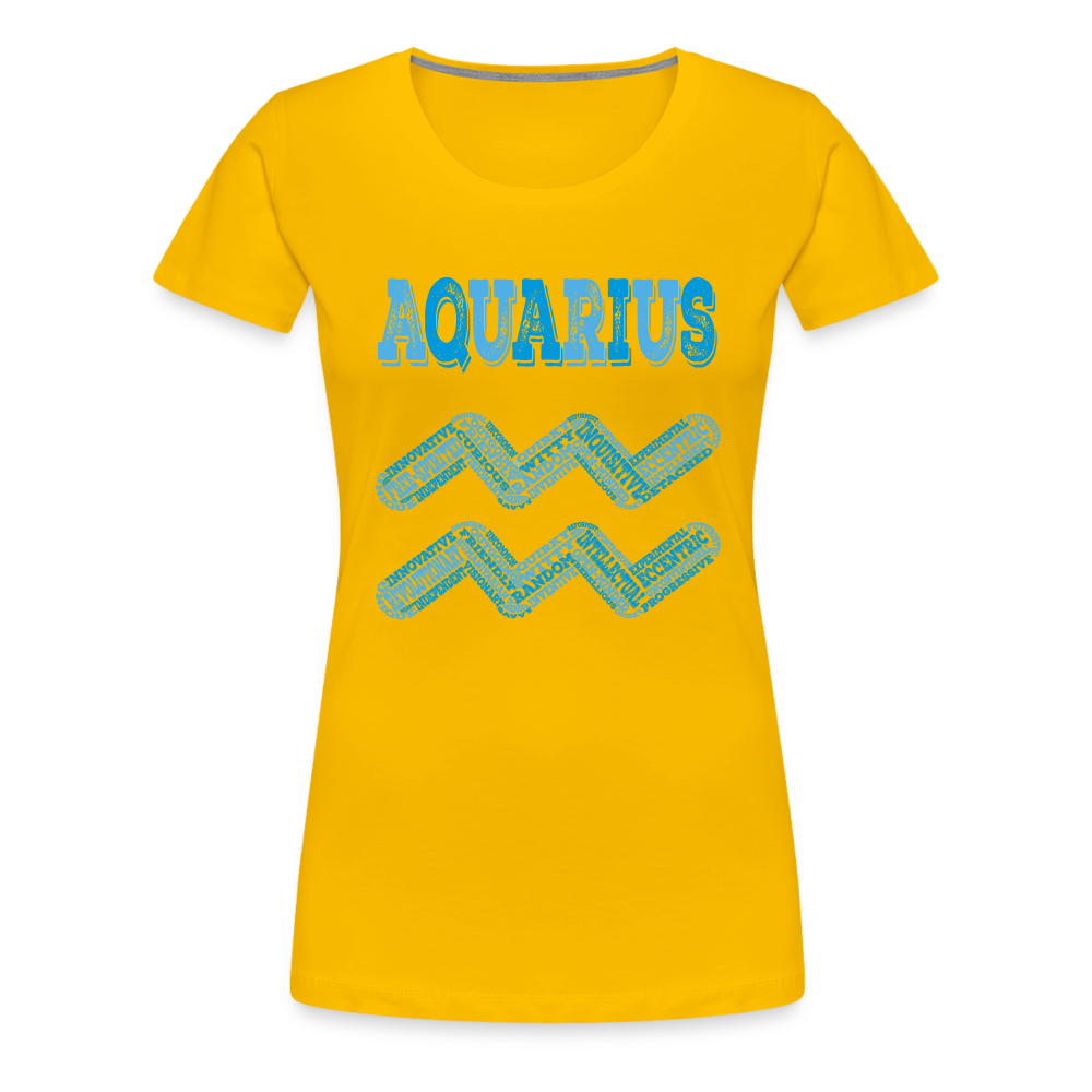 Women's Power Words Aquarius Premium T-Shirt - sun yellow