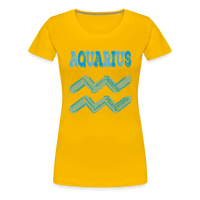 Thumbnail for Women's Power Words Aquarius Premium T-Shirt - sun yellow