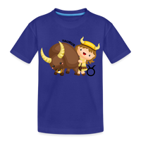 Thumbnail for Kid’s Astro Girl Taurus Premium Organic T-Shirt - royal blue