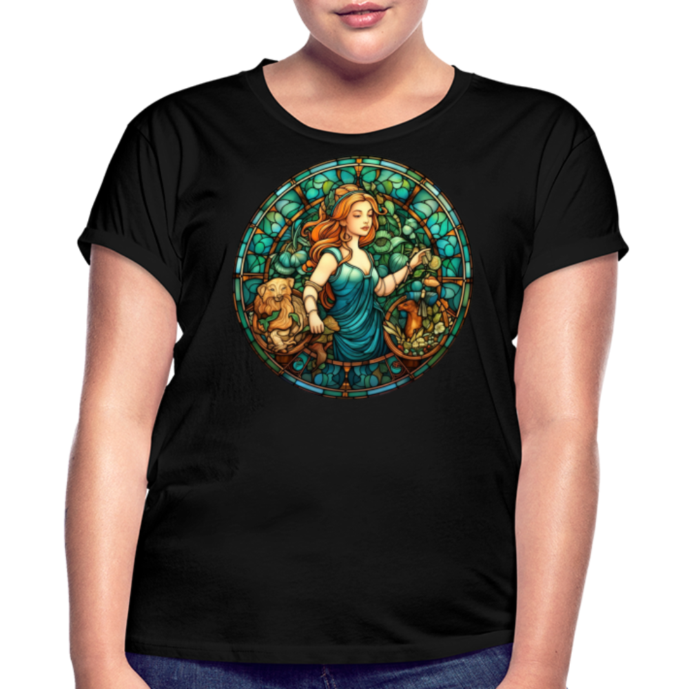 Women's Mosaic Virgo Relaxed Fit T-Shirt - black