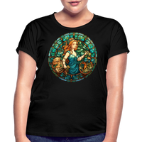 Thumbnail for Women's Mosaic Virgo Relaxed Fit T-Shirt - black