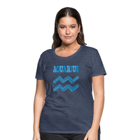 Thumbnail for Women's Power Words Aquarius Premium T-Shirt - heather blue