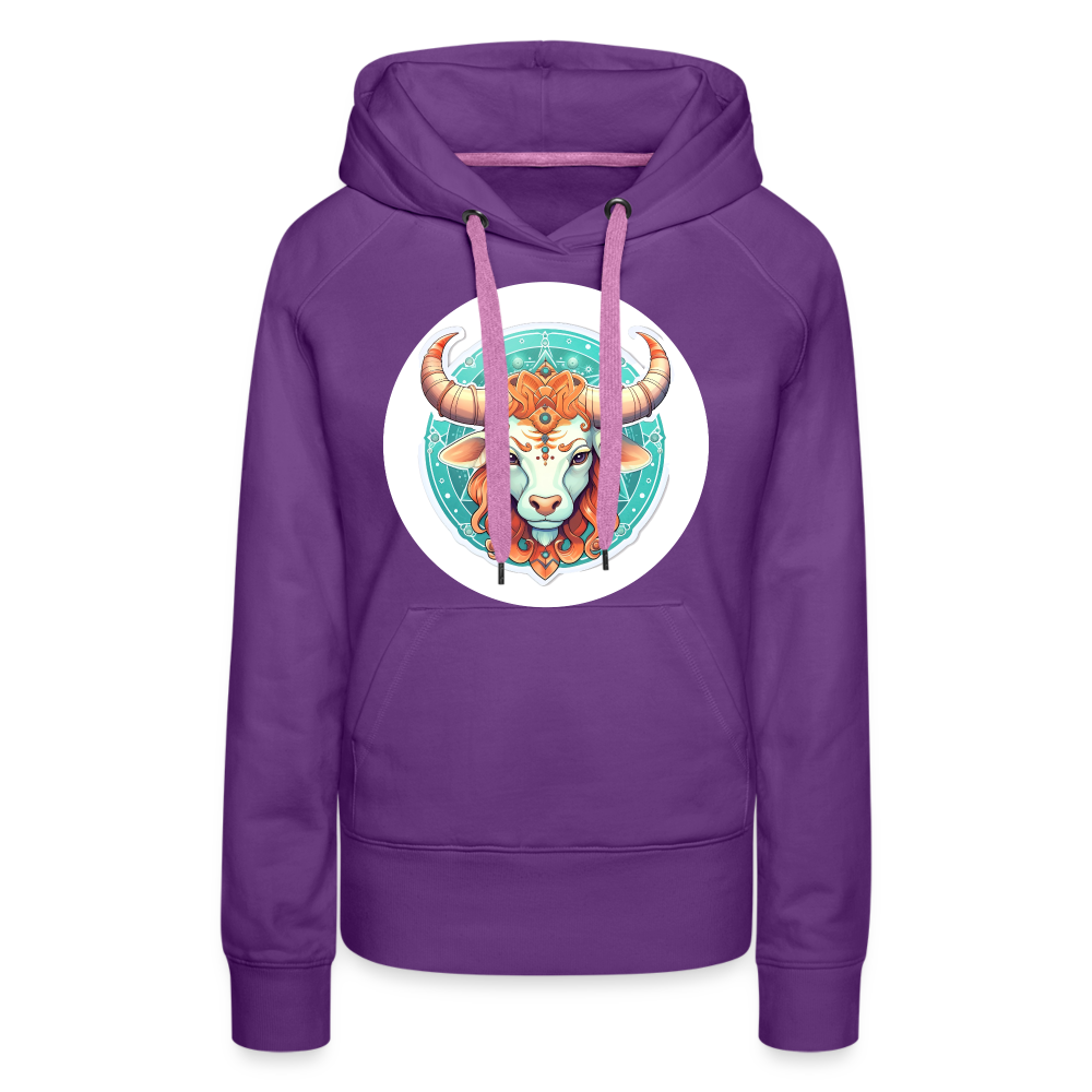 Women’s Symbol Taurus Premium Hoodie - purple 