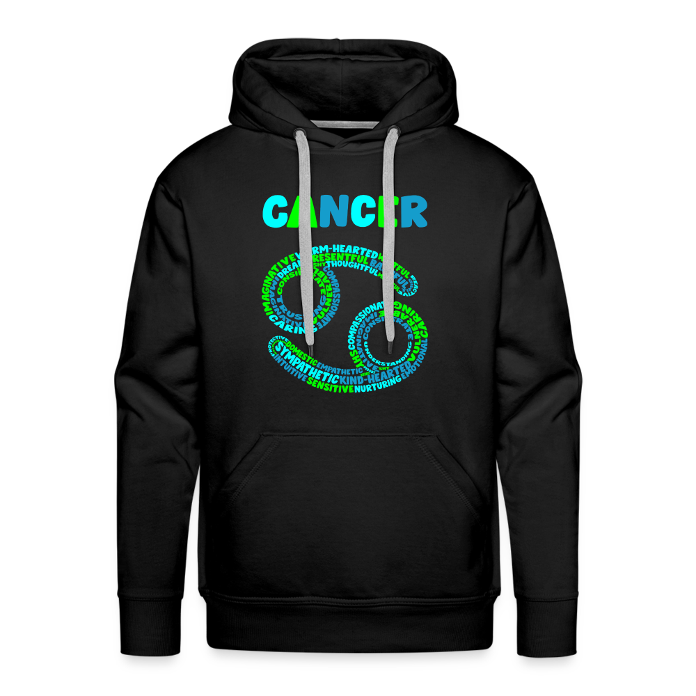 Men's Power Words Cancer Premium Hoodie - black