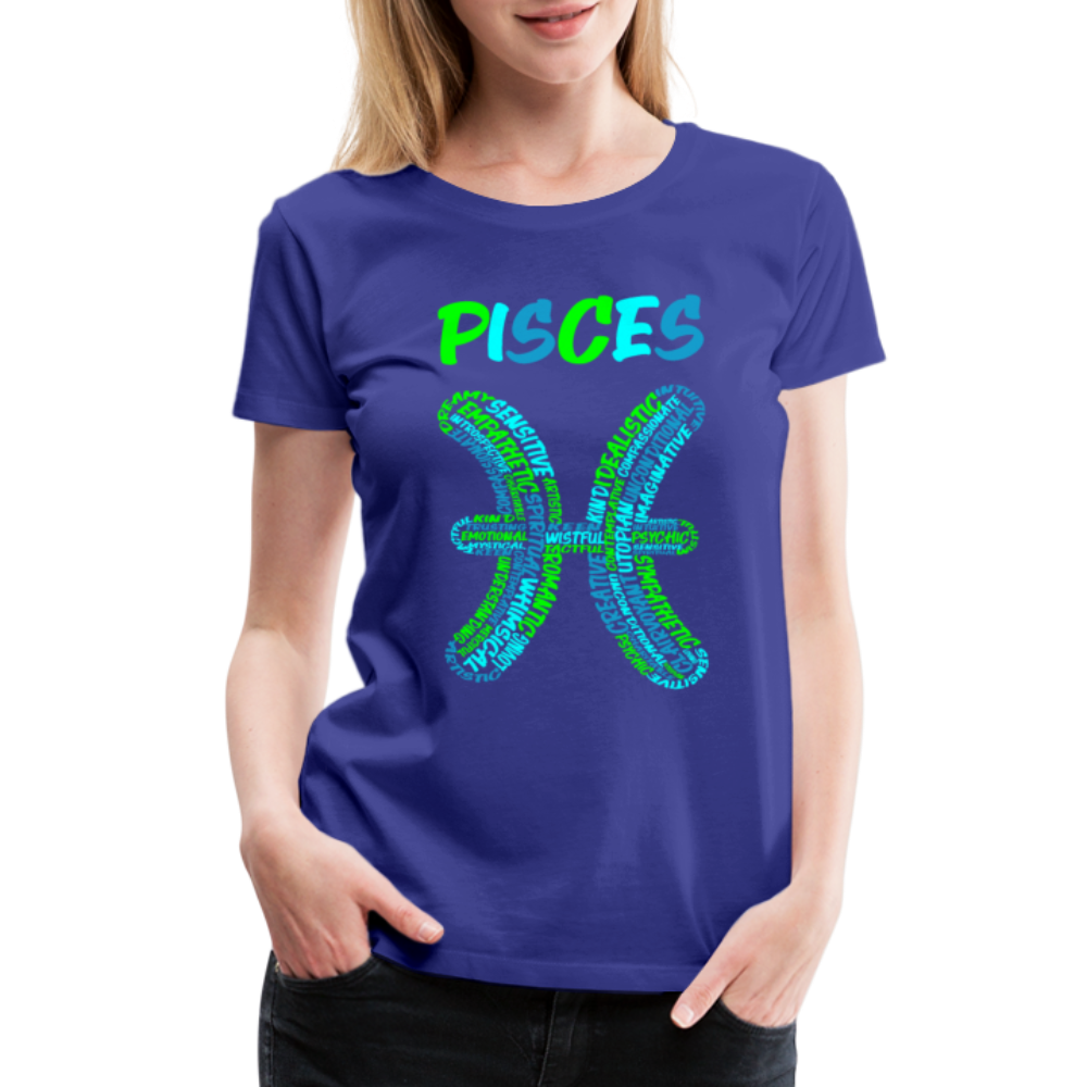 Women's Power Words Pisces Premium T-Shirt - royal blue