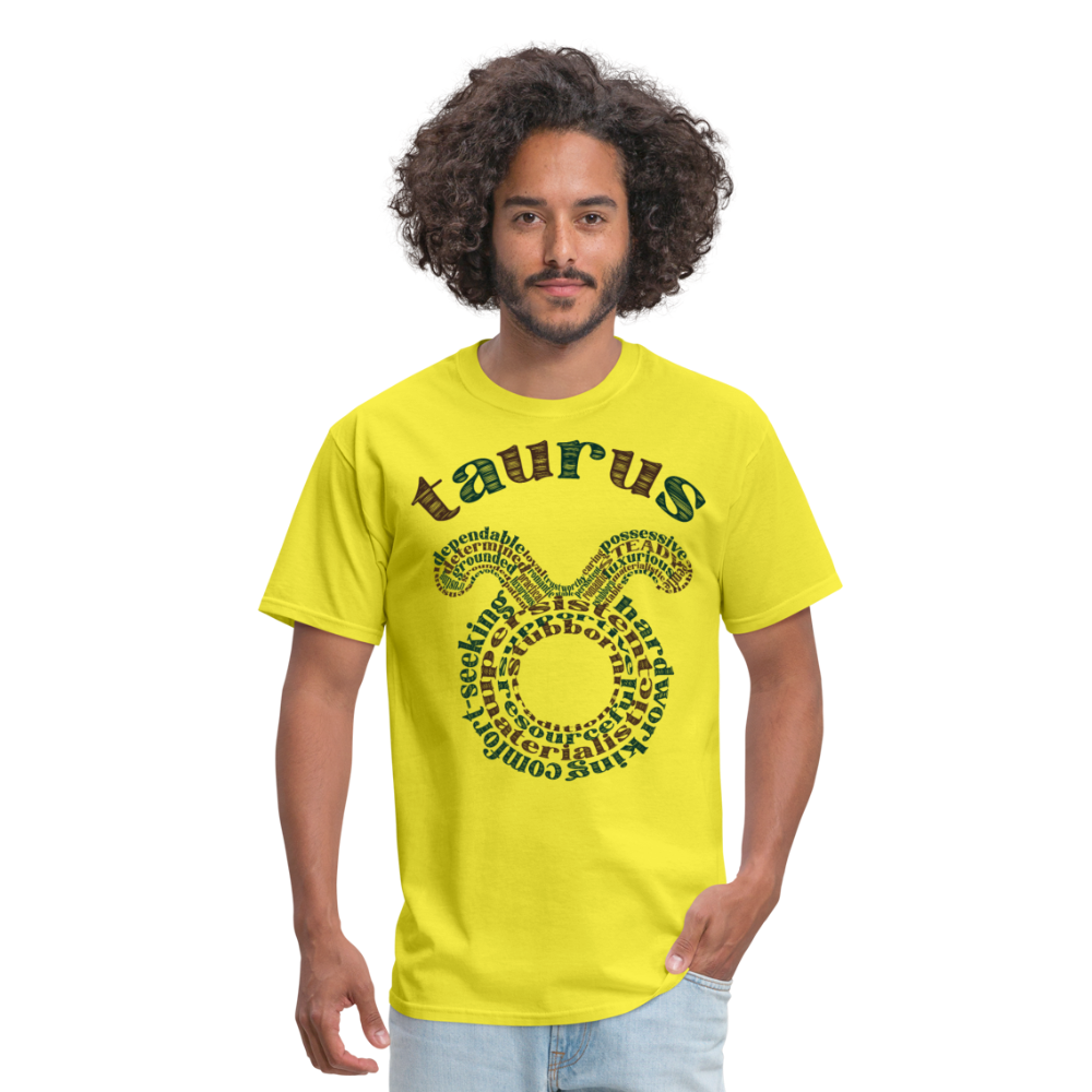 Men's Power Words Taurus Classic T-Shirt - yellow