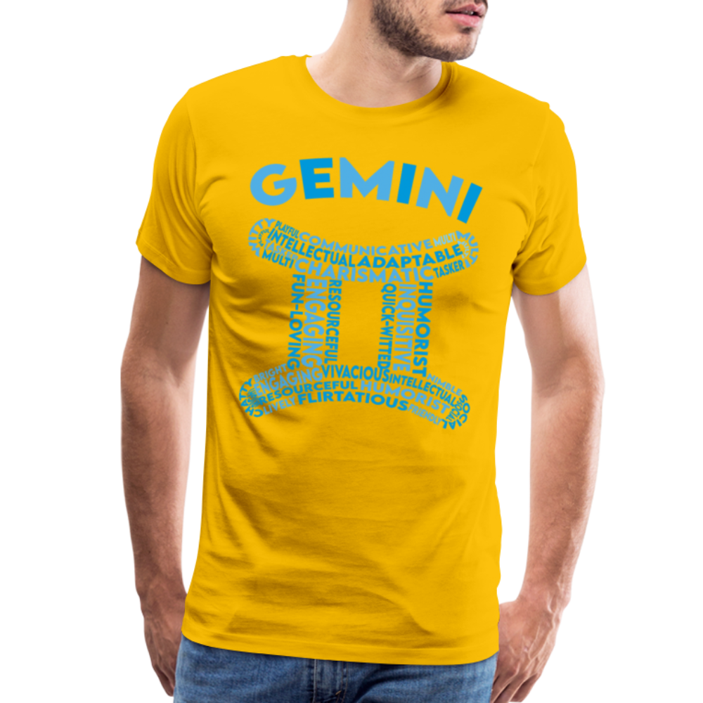 Men's Power Words Gemini Premium T-Shirt - sun yellow