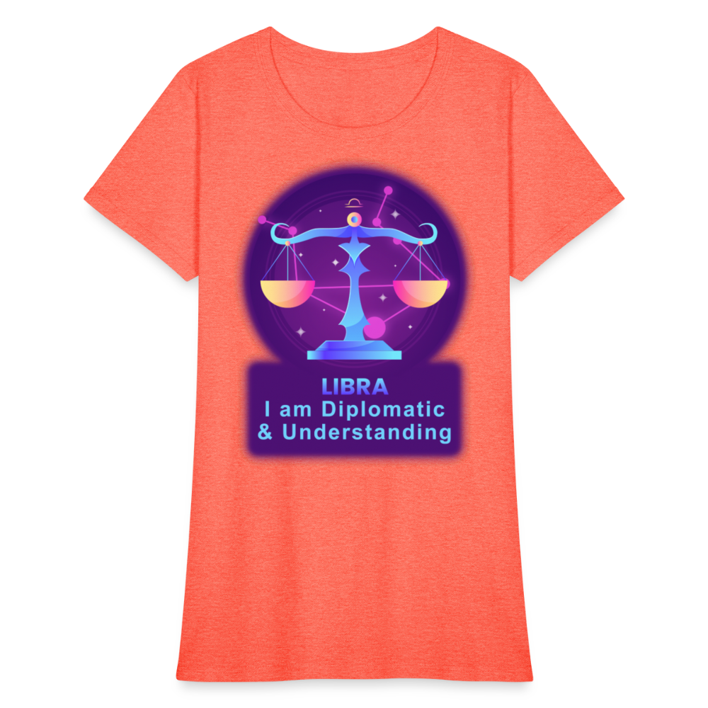 Women's Neon Libra T-Shirt - heather coral