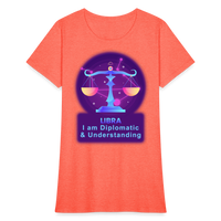 Thumbnail for Women's Neon Libra T-Shirt - heather coral