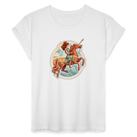 Thumbnail for Women's Symbol Sagittarius Relaxed Fit T-Shirt - white