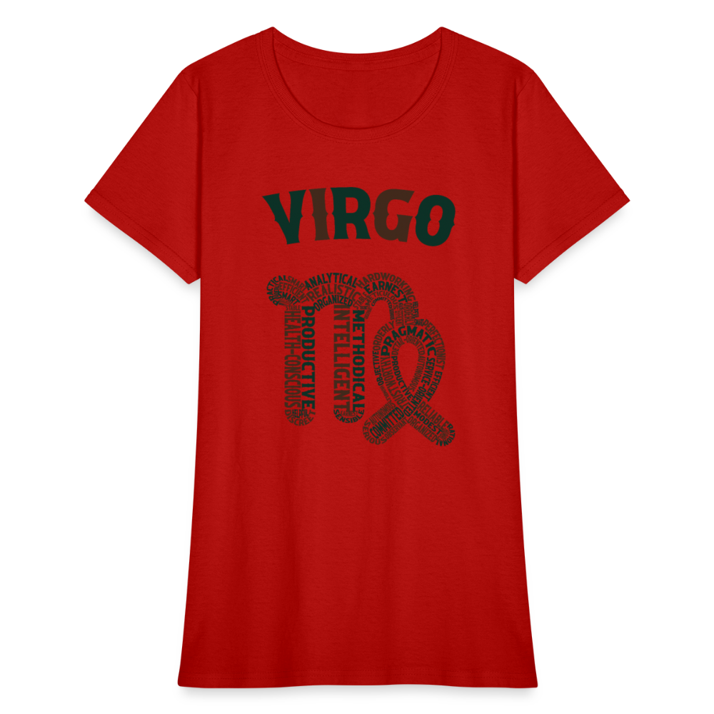 Women's Power Words Virgo T-Shirt - red