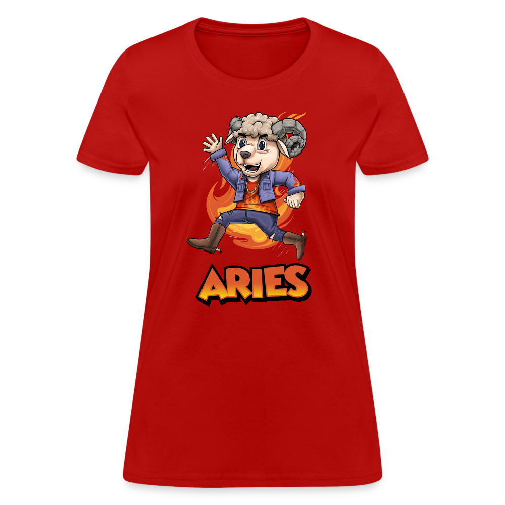 Women's Playful Aries T-Shirt - red