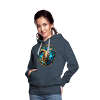 Thumbnail for Women’s Mosaic Capricorn Premium Hoodie - heather denim