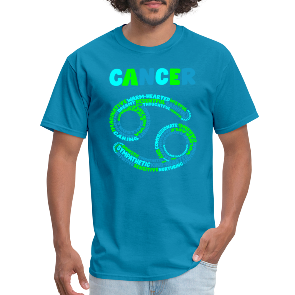 Men's Power Words Cancer Classic T-Shirt - turquoise