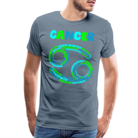 Thumbnail for Men's Power Words Cancer Premium T-Shirt - steel blue