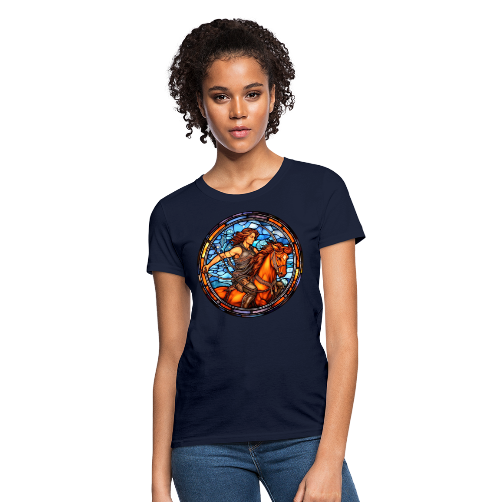 Women's Mosaic Sagittarius T-Shirt - navy