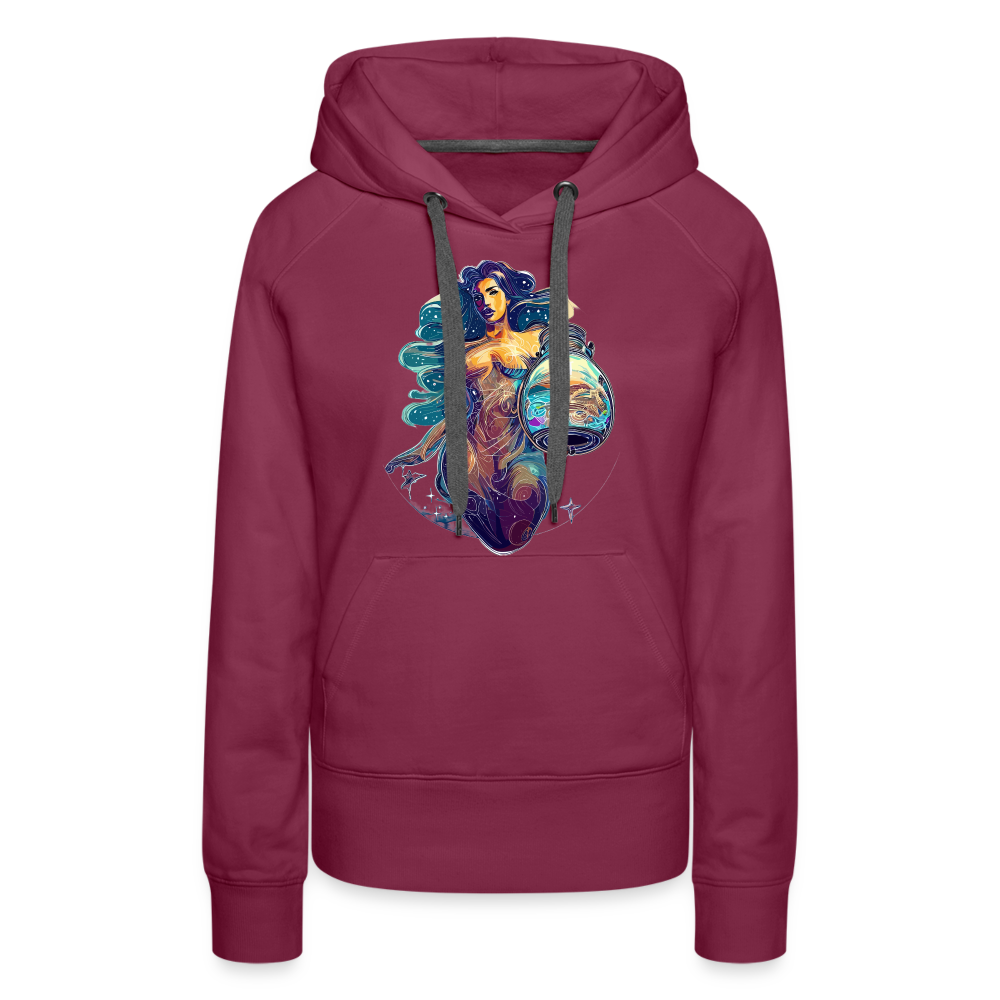 Women’s Mythical Aquarius Premium Hoodie - burgundy