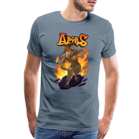 Thumbnail for Men's Fiery Aries Premium T-Shirt - steel blue