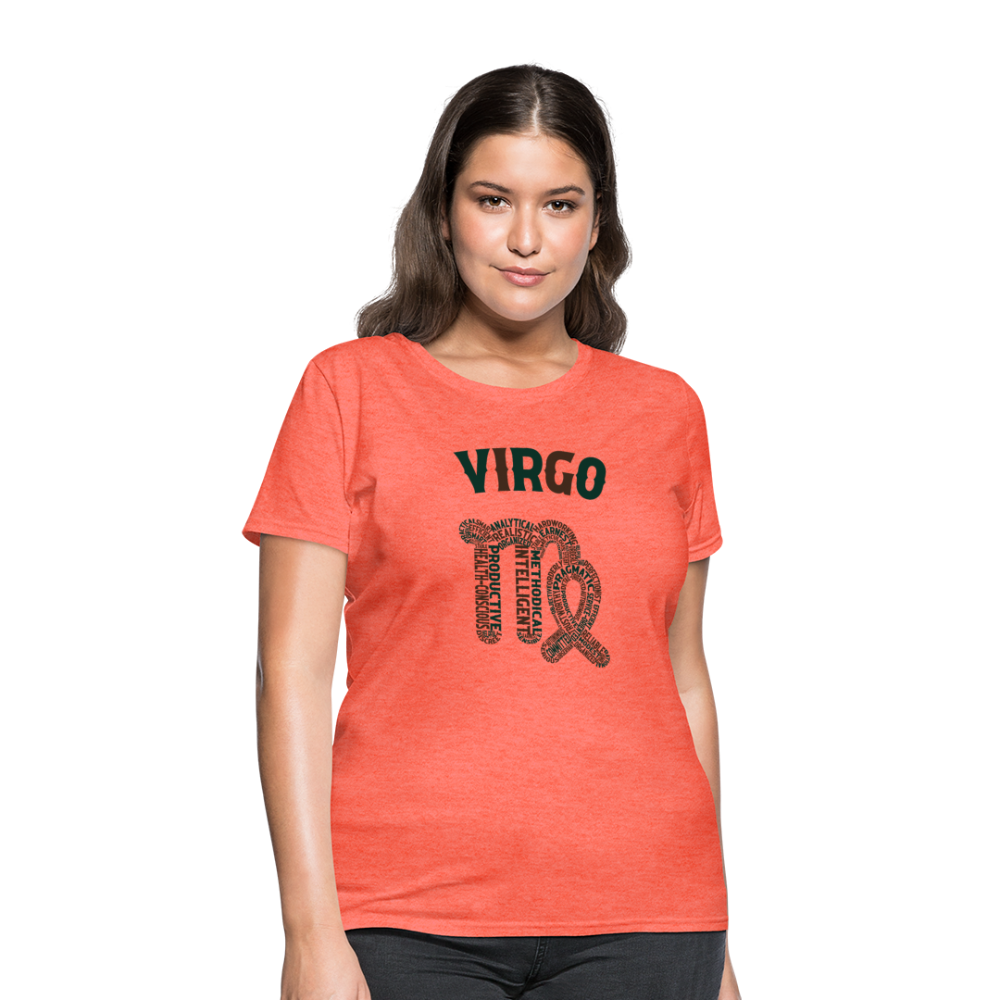 Women's Power Words Virgo T-Shirt - heather coral