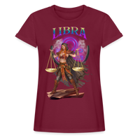 Thumbnail for Women's Astral Libra Relaxed Fit T-Shirt - burgundy