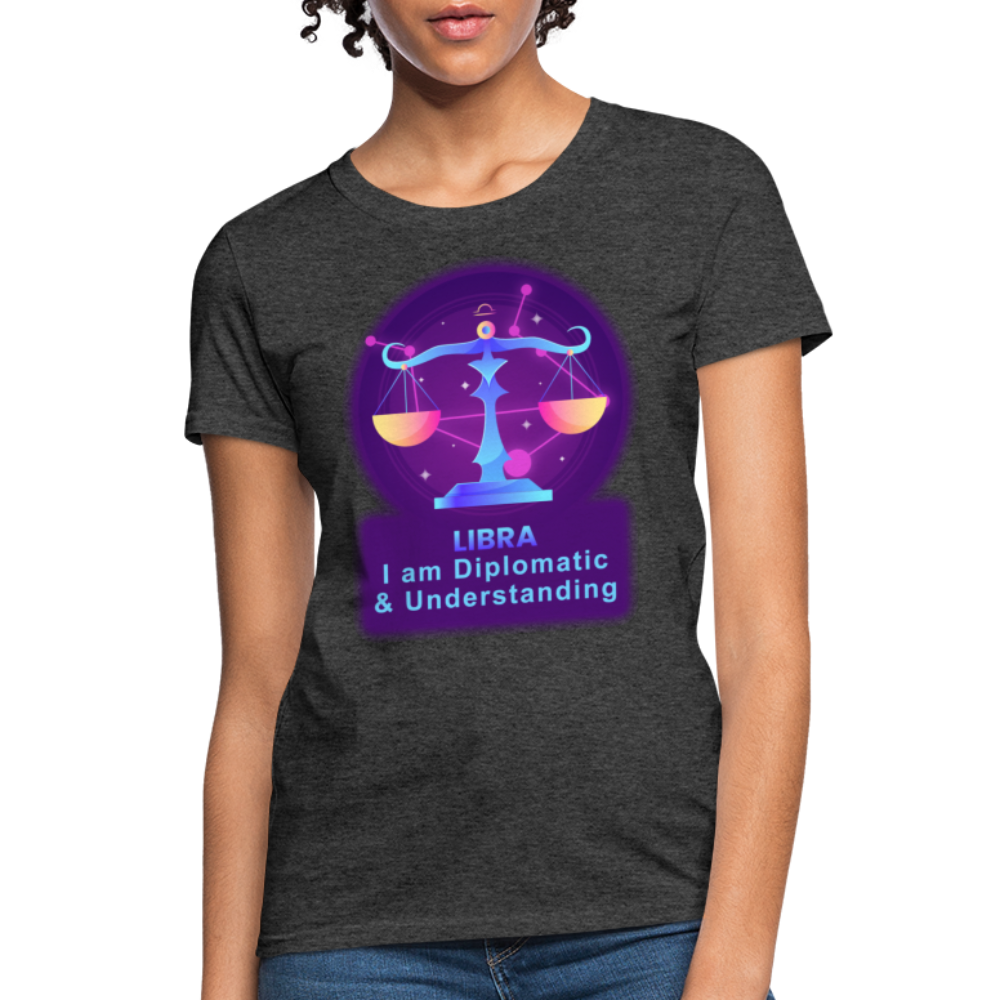 Women's Neon Libra T-Shirt - heather black