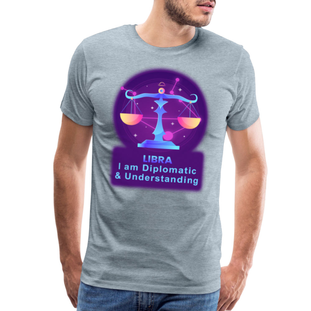 Men's Neon Libra Premium T-Shirt - heather ice blue