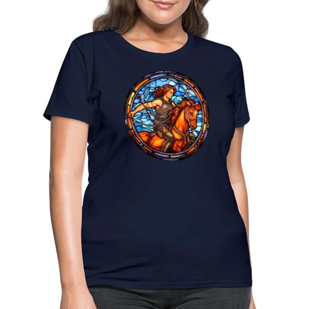 Women's Mosaic Sagittarius T-Shirt - navy