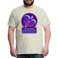 Thumbnail for Men's Neon Sagittarius Premium T-Shirt - heather oatmeal