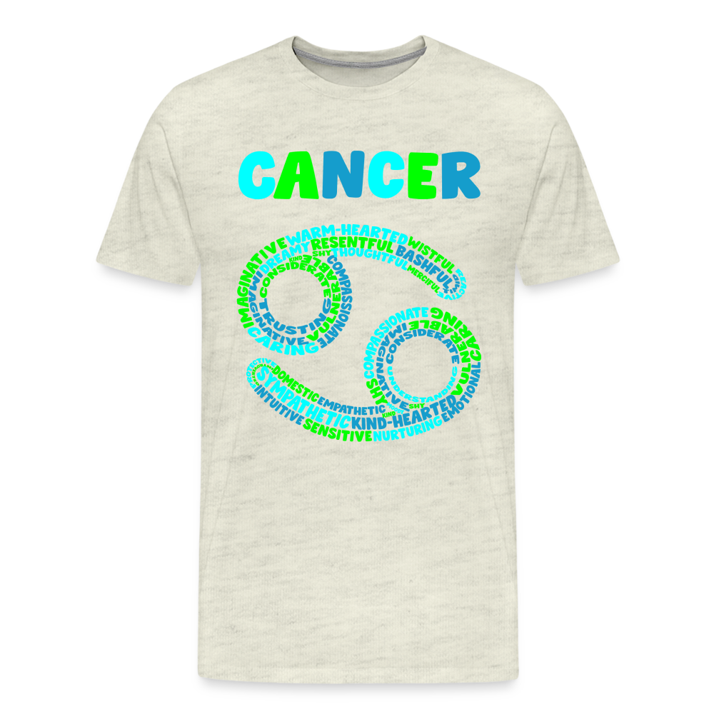 Men's Power Words Cancer Premium T-Shirt - heather oatmeal