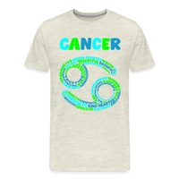 Thumbnail for Men's Power Words Cancer Premium T-Shirt - heather oatmeal