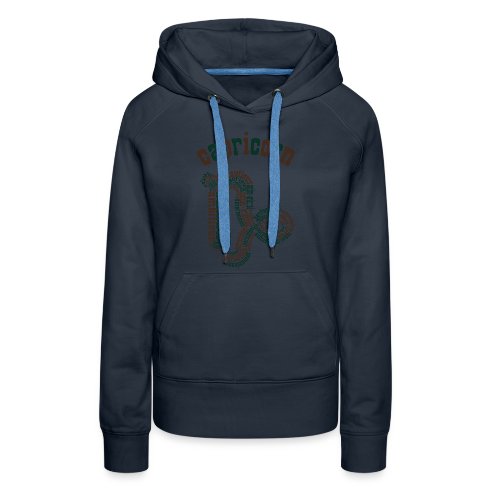 Women's Power Words Capricorn Premium Hoodie - navy