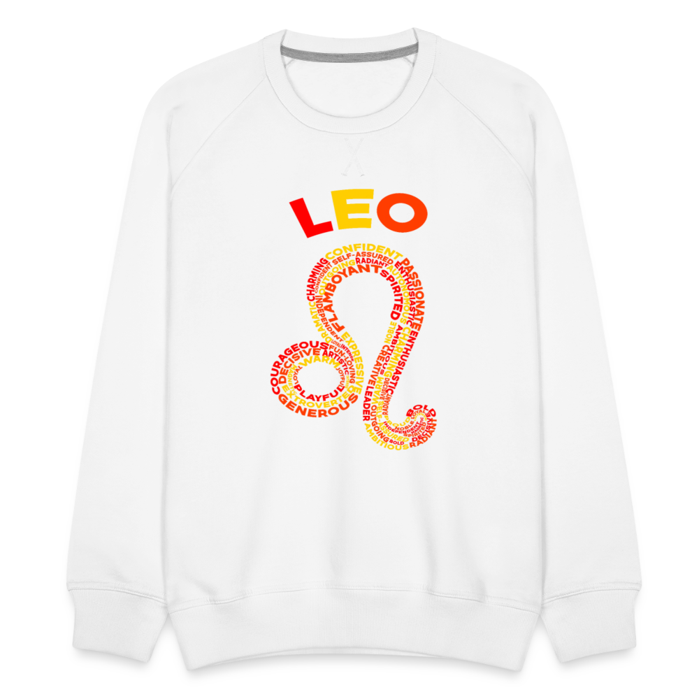 Men's Power Words Leo Premium Sweatshirt - white