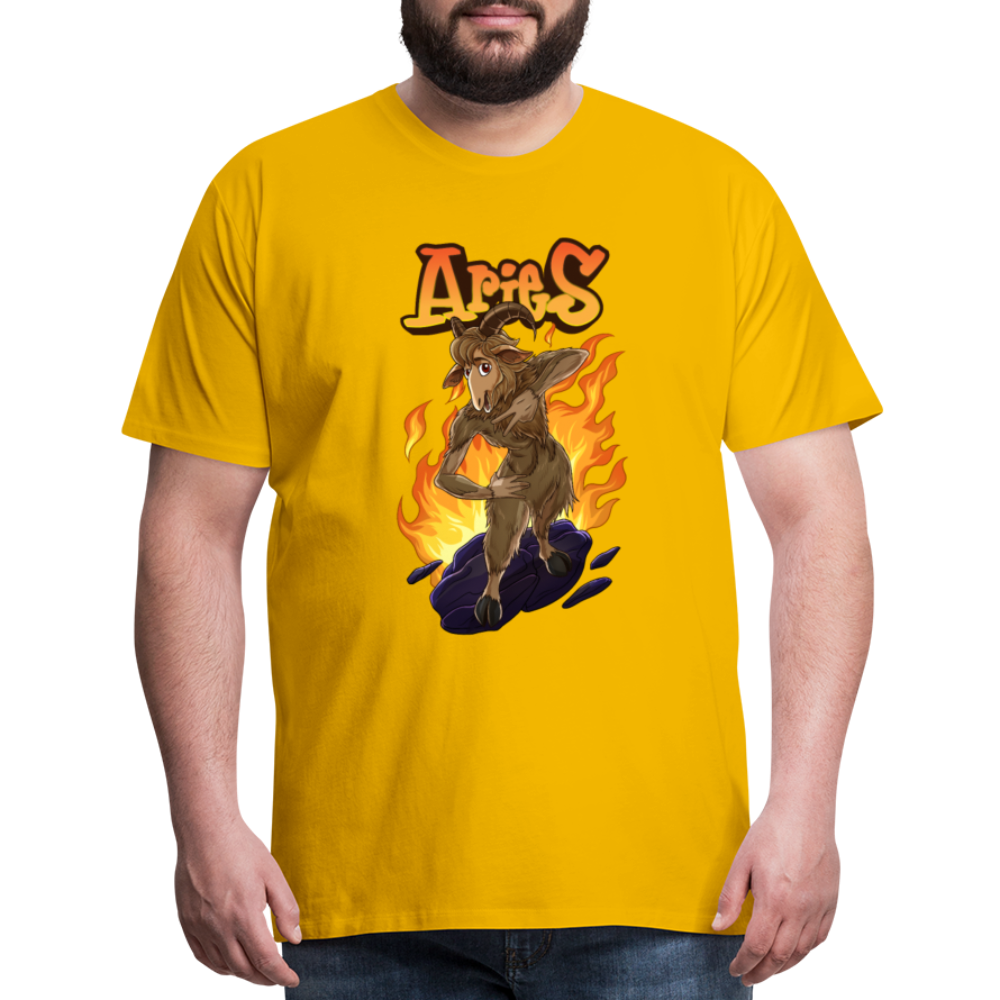 Men's Fiery Aries Premium T-Shirt - sun yellow