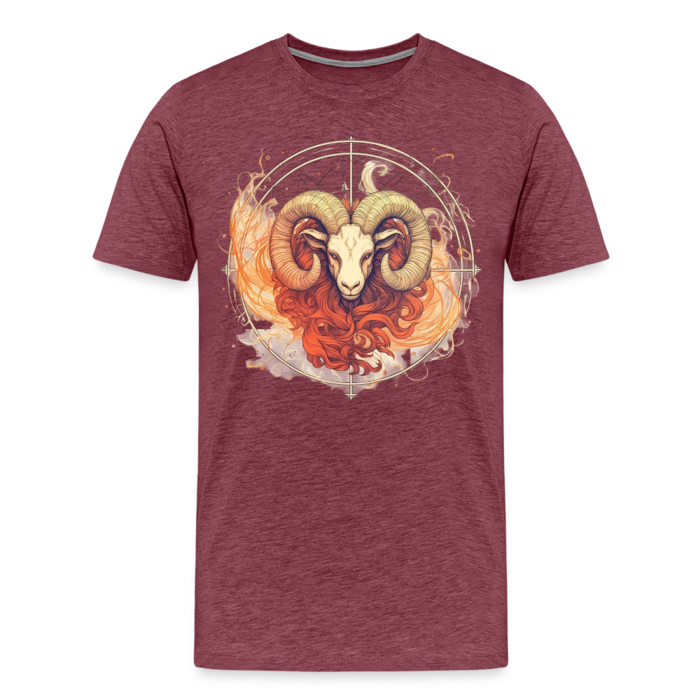 Men's Mythical Aries Premium T-Shirt - heather burgundy